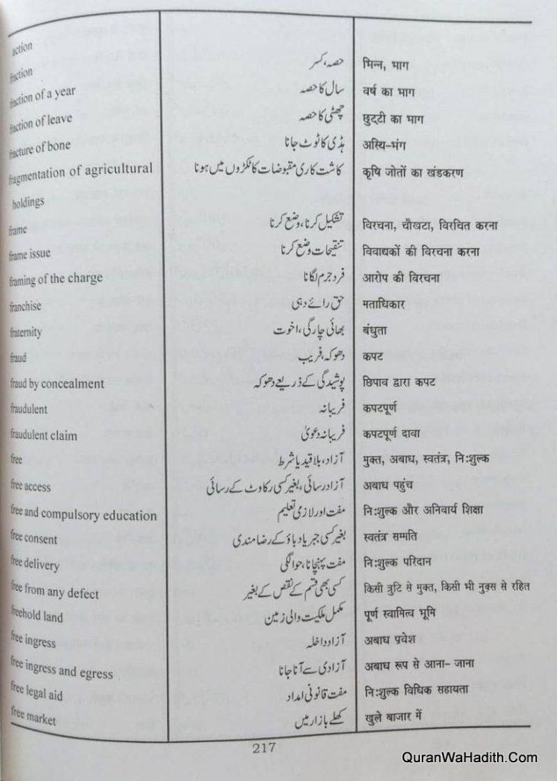 Law Dictionary English Urdu Hindi, Qanooni Lughat, قانونی لغت - Image 3